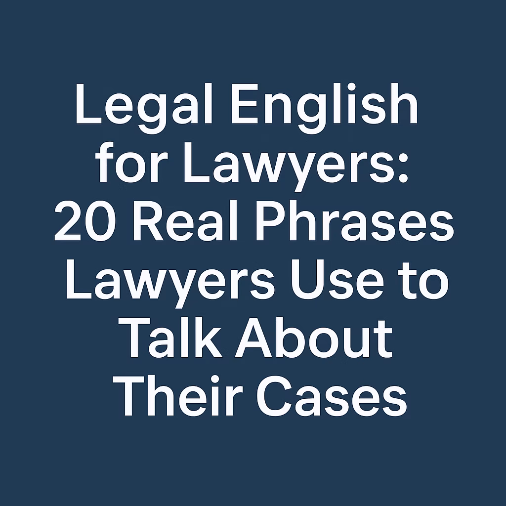 Legal English for Lawyers: 20 Real Phrases Lawyers Use to Talk About Their Cases